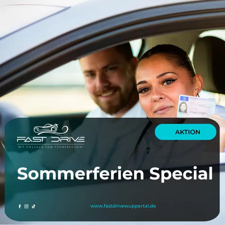 Sommerferien Spezialangebot der Fahrschule Fast Drive Wuppertal – Anmeldung für 99 € inklusive Gratis-App